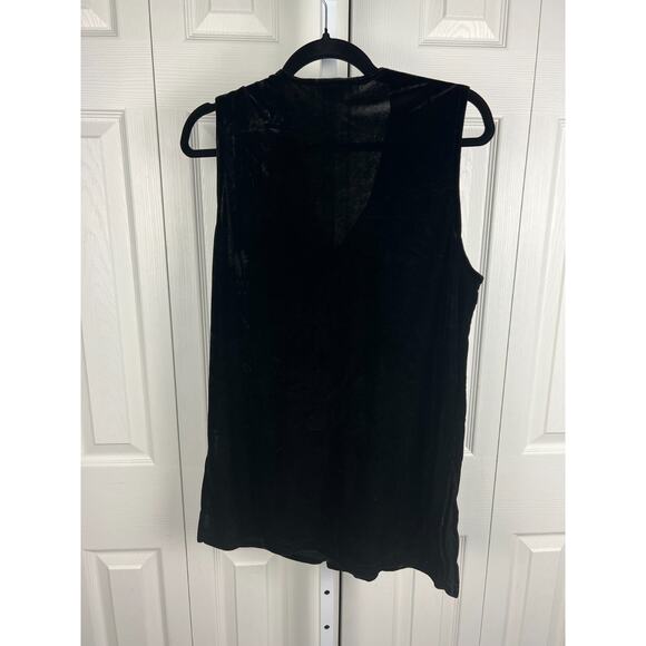 Impressions of California black crushed velvet longline vest shell buttons Small - Picture 6 of 8